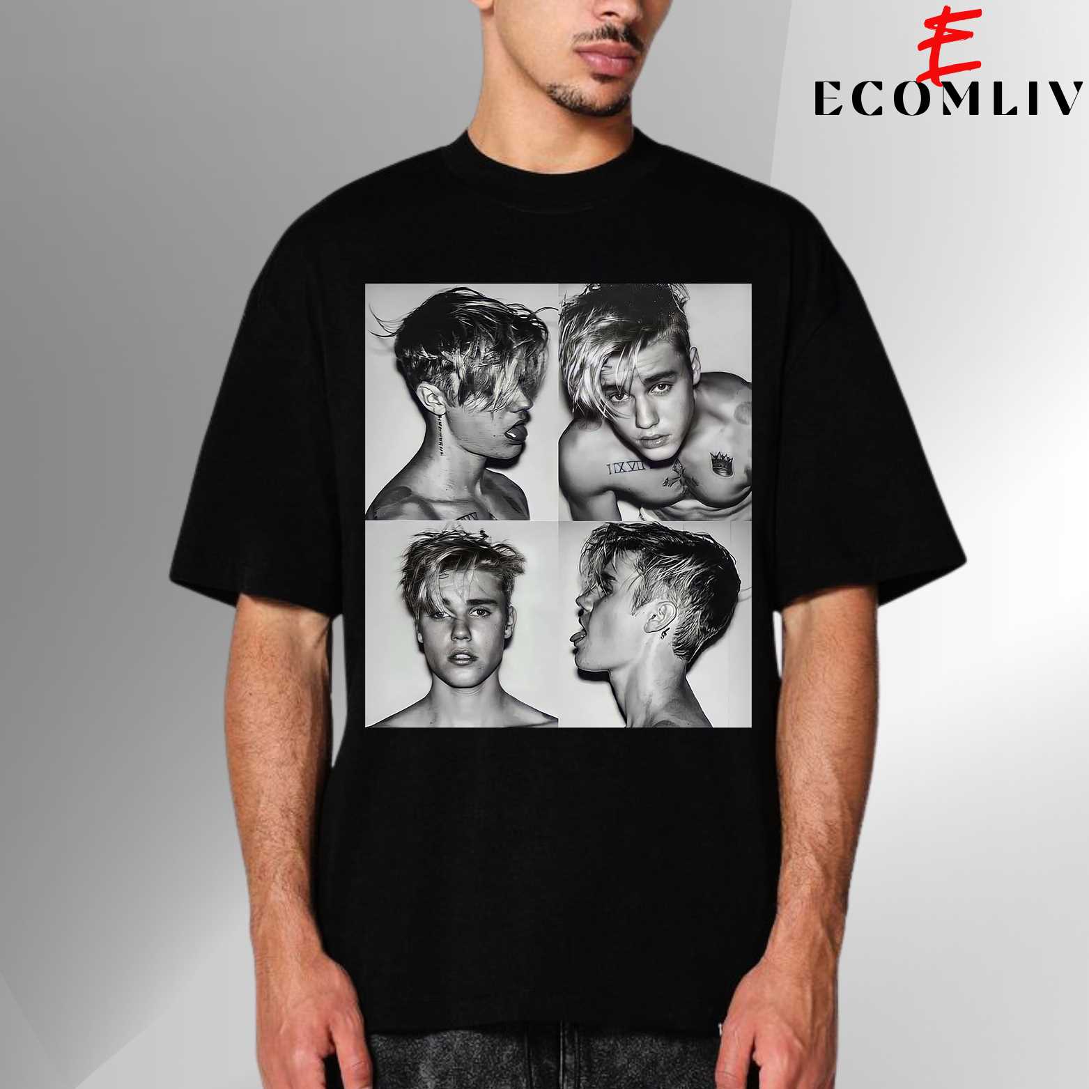 Justin Bieber Face Streetwear T-Shirt, Unisex Shirt